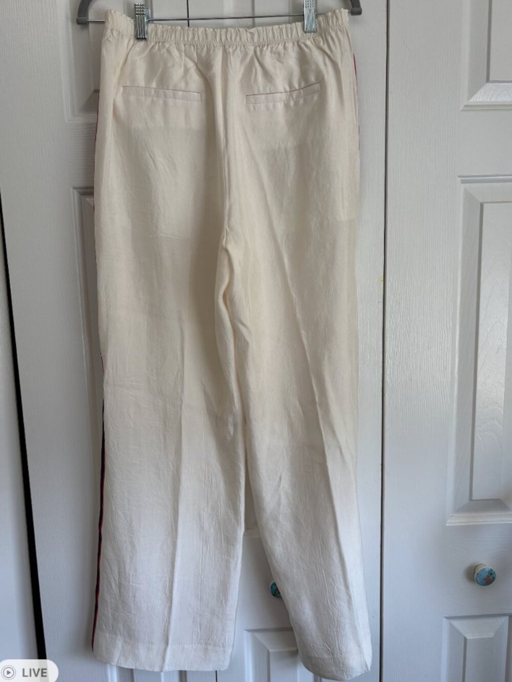 NWT J.Crew Stratus Pants Side-Stripe Ivory Pull-On Pant Size 4 - Picture 5 of 14